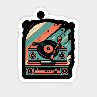 Turntable Vintage Audio Design Vinyl Record Player Dance Sticker